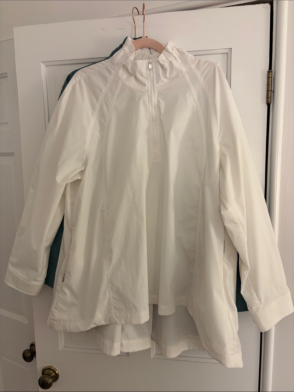 Athleta White Half-Zip Lightweight Utility Jacket